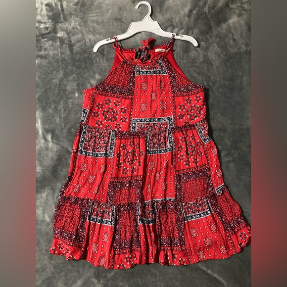 Mi Ami Red Boho Lace Mini Tank Dress Women's Size Small.. - Picture 3 of 7